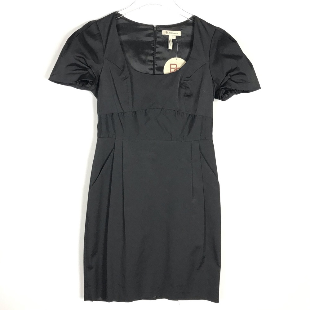 BCBGeneration Black Puff Sleeve Sheath Dress NEW 8